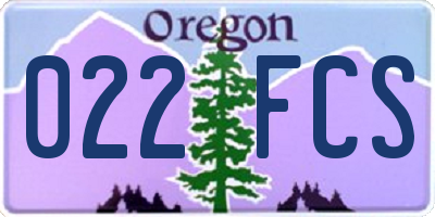 OR license plate 022FCS