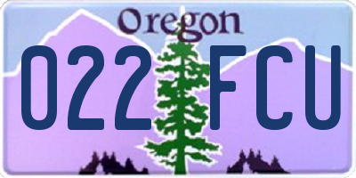 OR license plate 022FCU