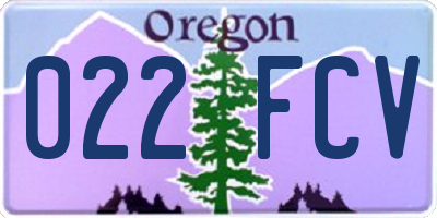 OR license plate 022FCV