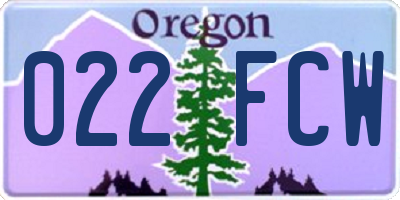 OR license plate 022FCW