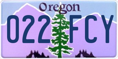 OR license plate 022FCY