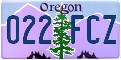 OR license plate 022FCZ