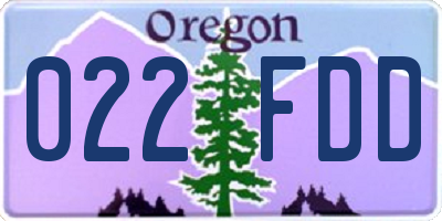 OR license plate 022FDD