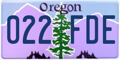 OR license plate 022FDE