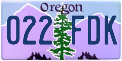 OR license plate 022FDK