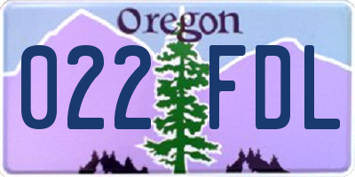 OR license plate 022FDL