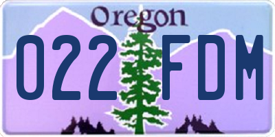 OR license plate 022FDM