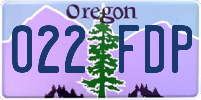 OR license plate 022FDP