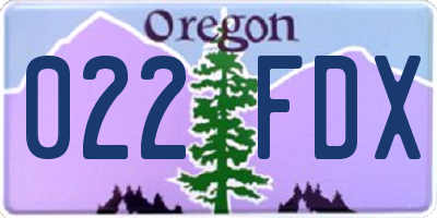 OR license plate 022FDX