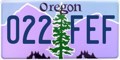 OR license plate 022FEF