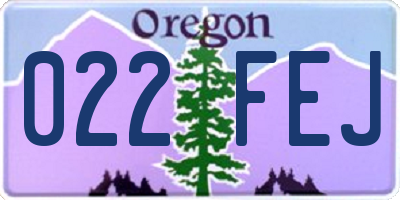 OR license plate 022FEJ