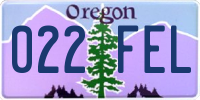OR license plate 022FEL