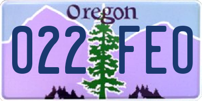OR license plate 022FEO