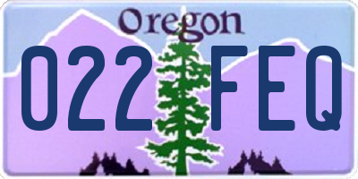 OR license plate 022FEQ