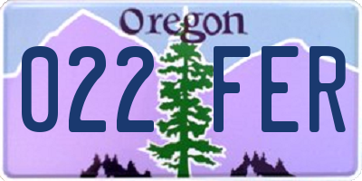 OR license plate 022FER