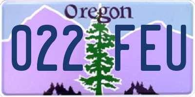 OR license plate 022FEU