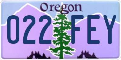 OR license plate 022FEY
