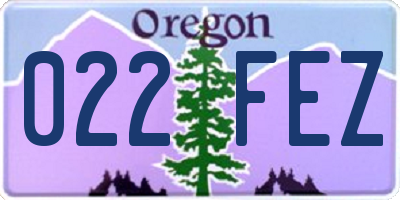 OR license plate 022FEZ