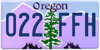 OR license plate 022FFH