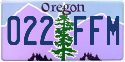 OR license plate 022FFM