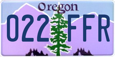 OR license plate 022FFR