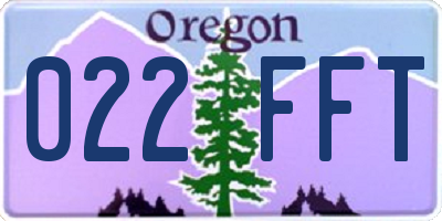 OR license plate 022FFT