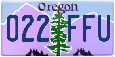 OR license plate 022FFU
