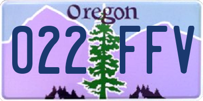 OR license plate 022FFV