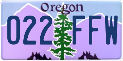 OR license plate 022FFW