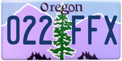 OR license plate 022FFX