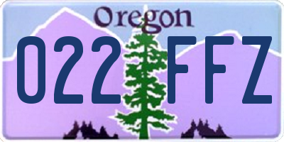 OR license plate 022FFZ