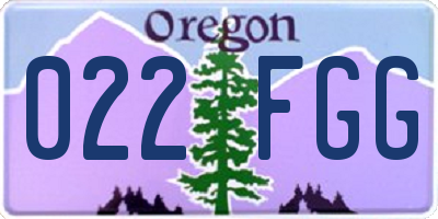 OR license plate 022FGG