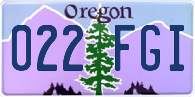 OR license plate 022FGI