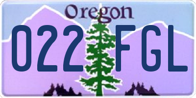 OR license plate 022FGL