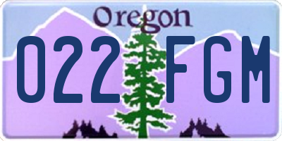 OR license plate 022FGM