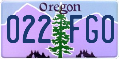 OR license plate 022FGO