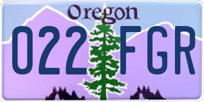 OR license plate 022FGR