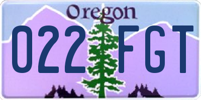 OR license plate 022FGT