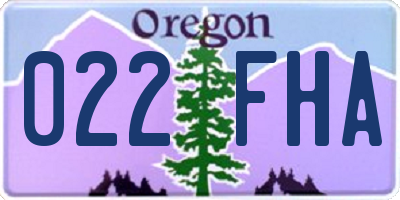 OR license plate 022FHA