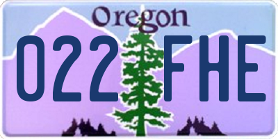OR license plate 022FHE