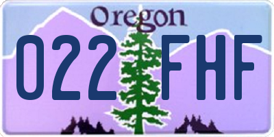 OR license plate 022FHF