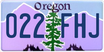 OR license plate 022FHJ
