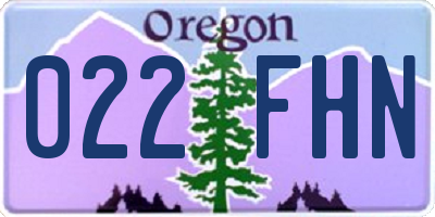 OR license plate 022FHN