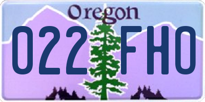 OR license plate 022FHO