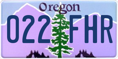 OR license plate 022FHR