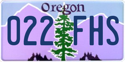 OR license plate 022FHS