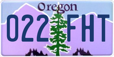OR license plate 022FHT