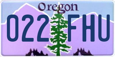 OR license plate 022FHU
