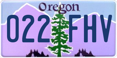 OR license plate 022FHV