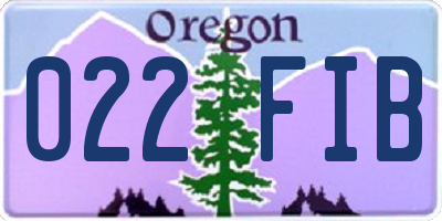OR license plate 022FIB